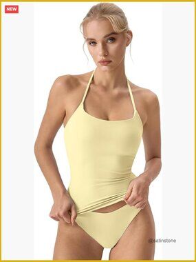 Sleeveless Square Neck Crop Top Slim Fit Halter Neck Top for Women Going Out